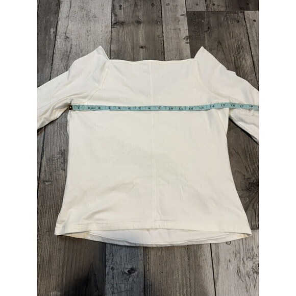 ATM Anthony Thomas Melillo Top White Pima Cotton Crossover Elbow Sleeve Large - Picture 8 of 8